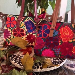Colorful Floral Embroidered Crossbody Bag Guatemala